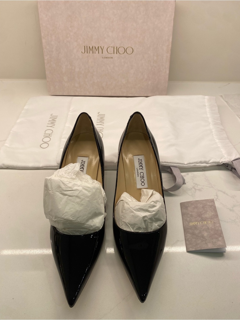 BNIB Jimmy Choo Black Patent Leather Aurora 2.5” Pumps - Picture 8 of 9